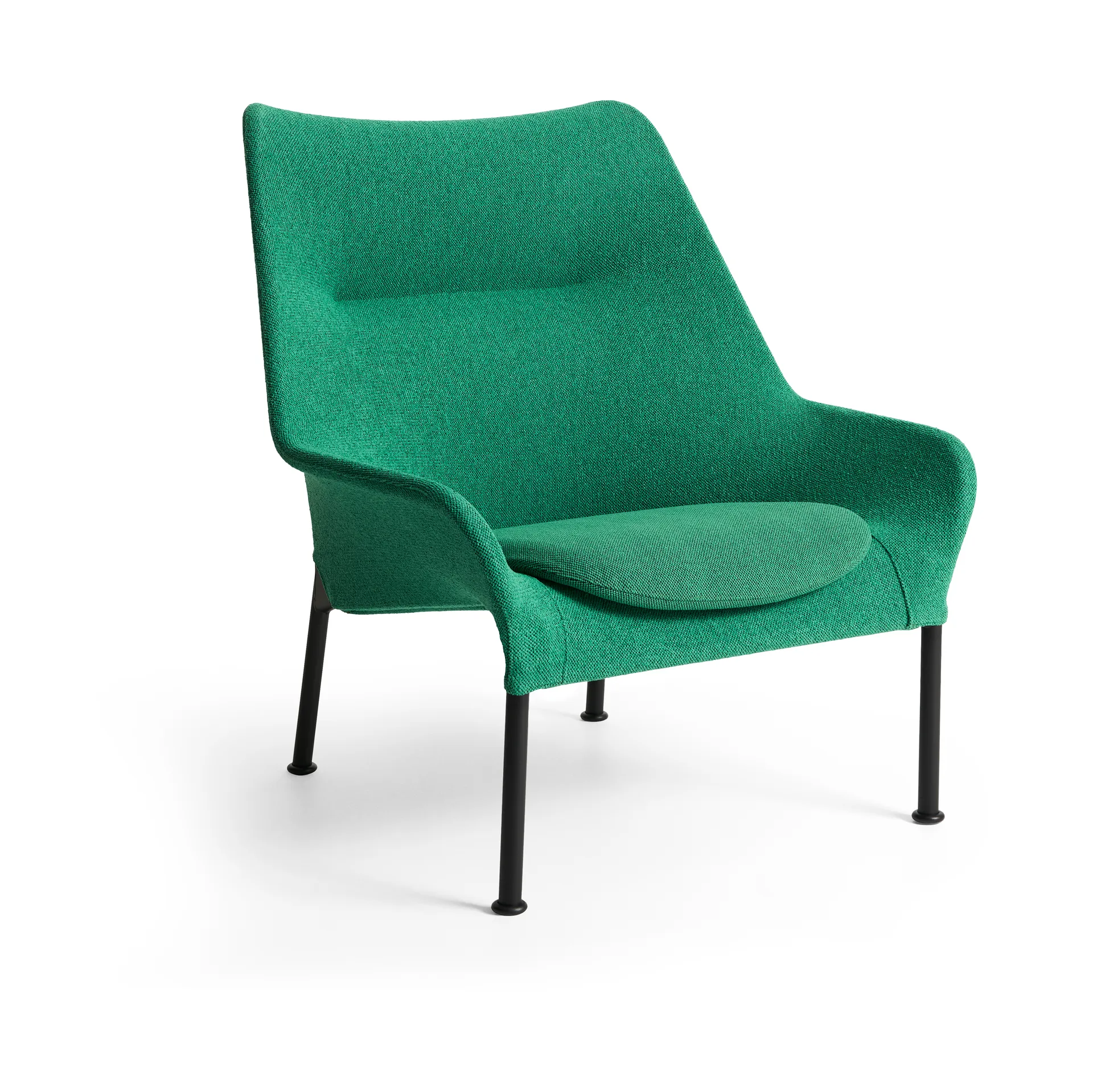 Fotel O2 Lounge Chair, Soft green-czarny lakierowany stal HAY