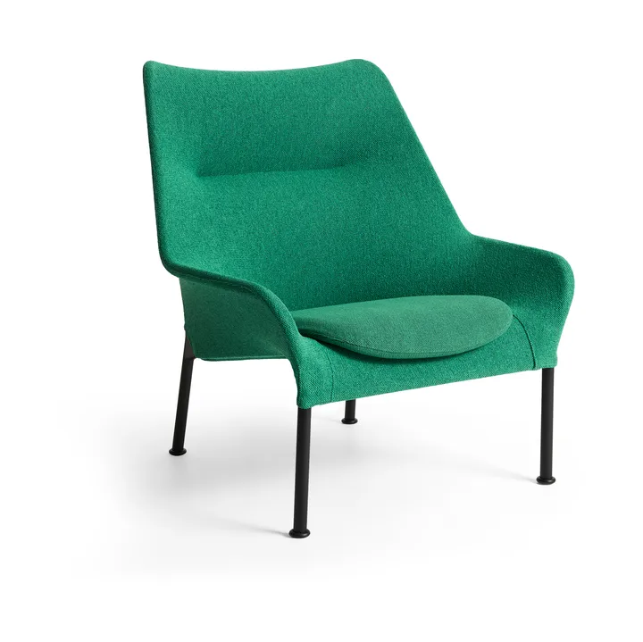 Fotel O2 Lounge Chair - Soft green-czarny lakierowany stal - HAY