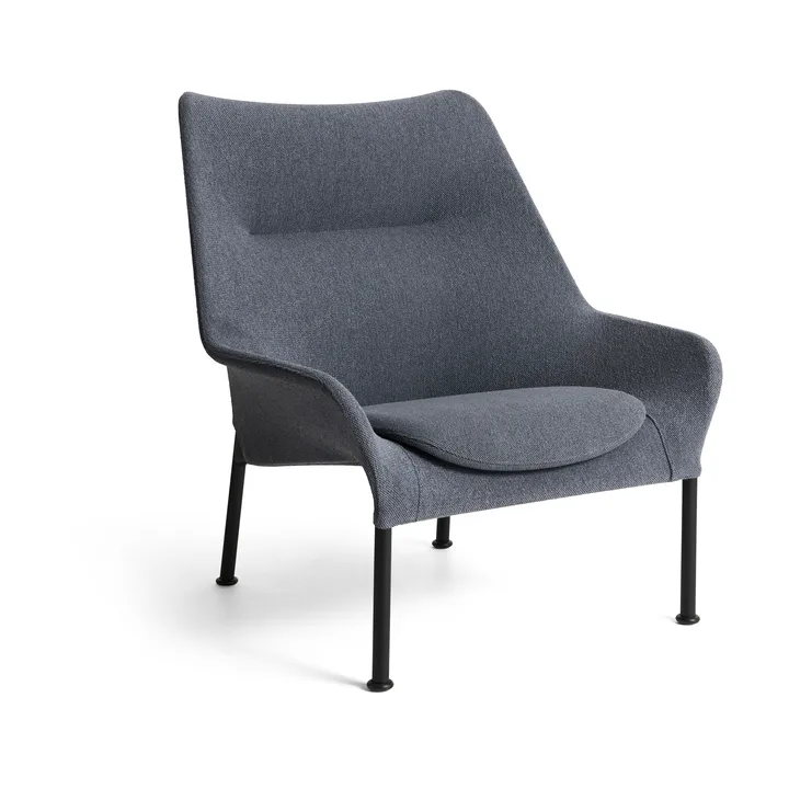 Fotel O2 Lounge Chair - Soft grey-czarny lakierowany stal - HAY