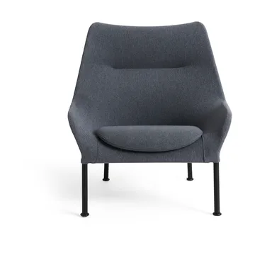 Fotel O2 Lounge Chair - Soft grey-czarny lakierowany stal - HAY