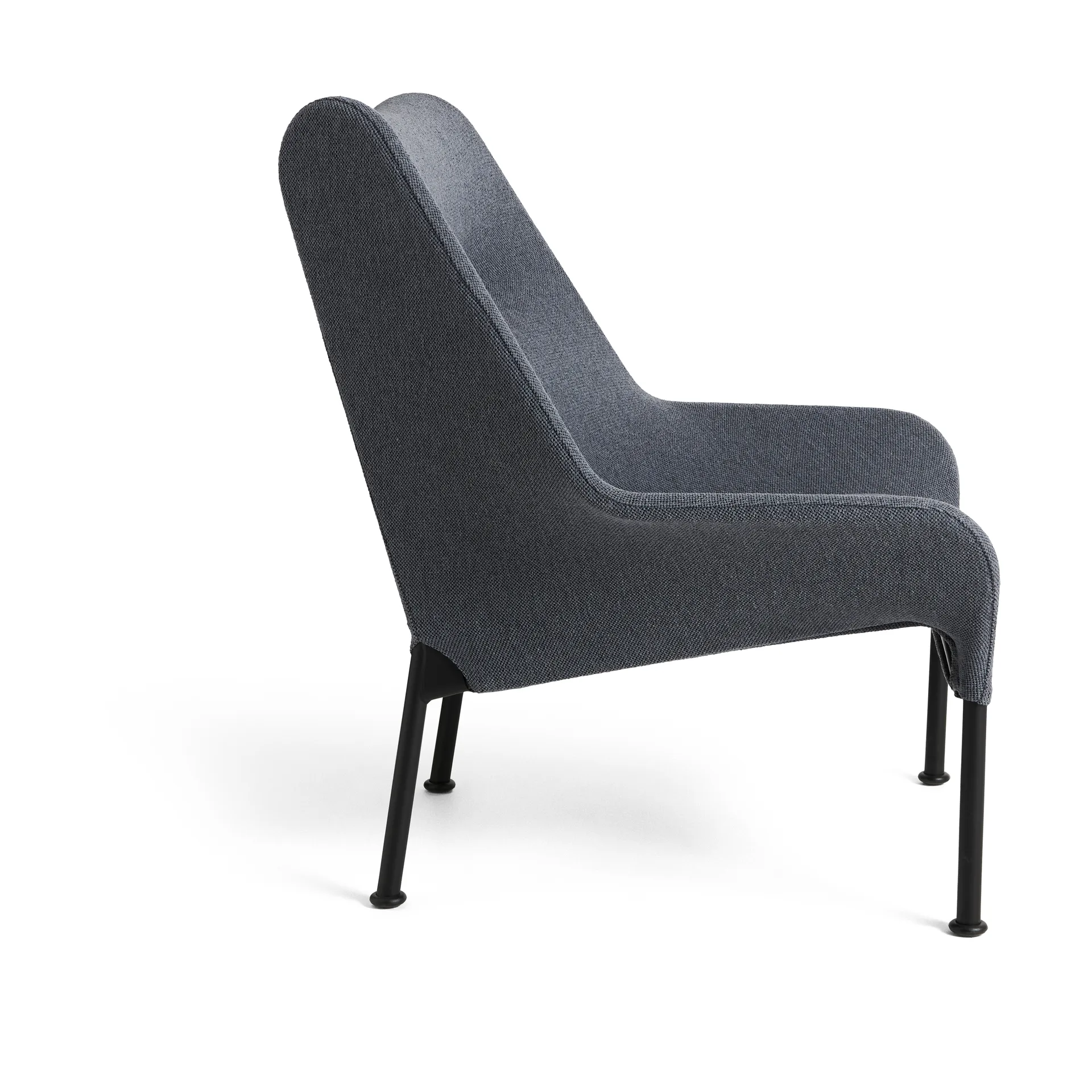 Fotel O2 Lounge Chair, Soft grey-czarny lakierowany stal HAY