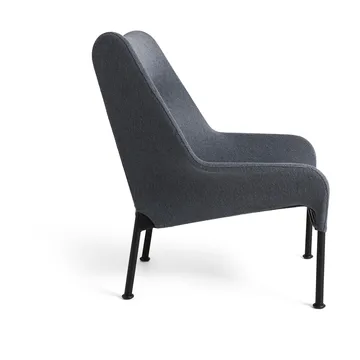 Fotel O2 Lounge Chair - Soft grey-czarny lakierowany stal - HAY