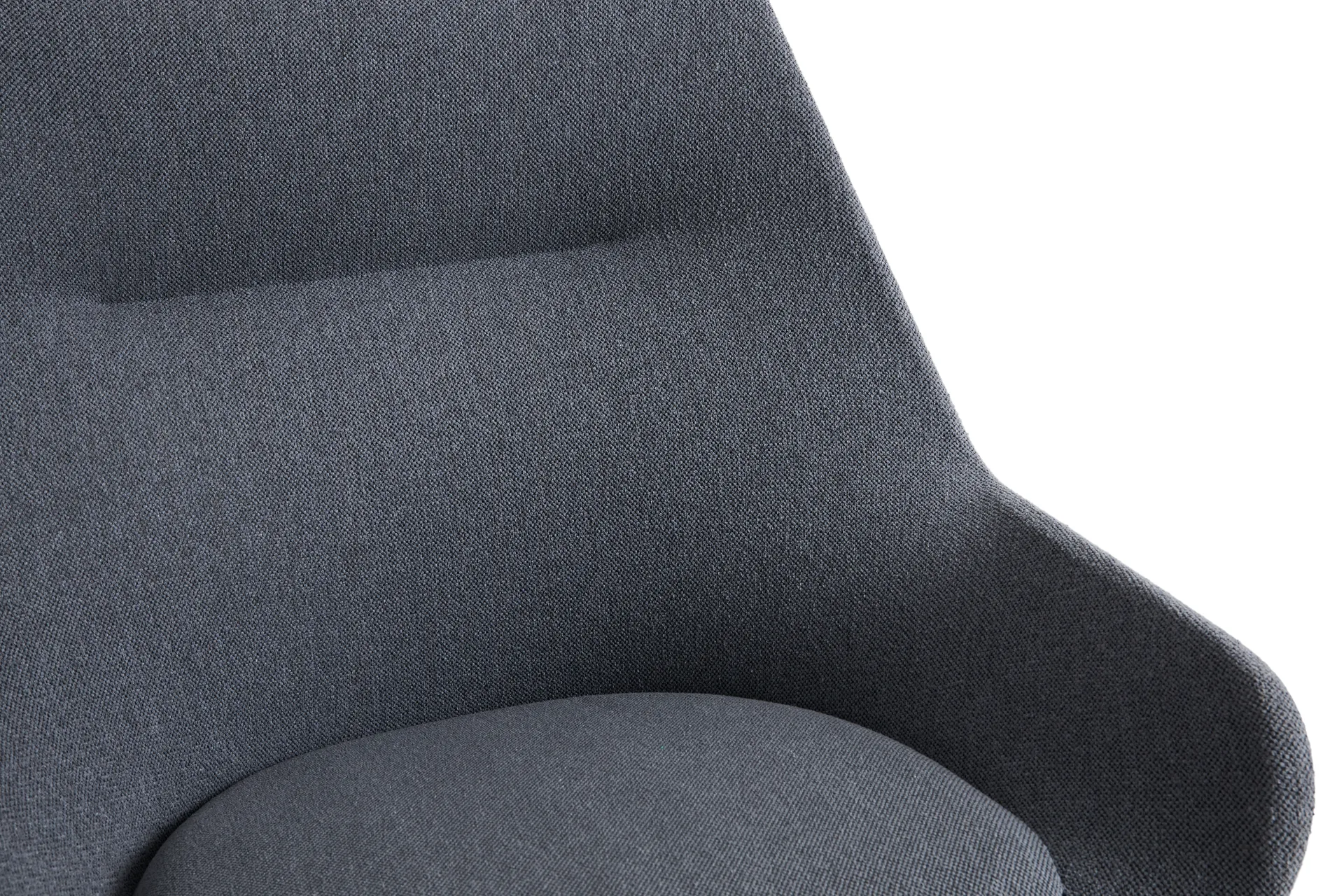 Fotel O2 Lounge Chair, Soft grey-czarny lakierowany stal HAY