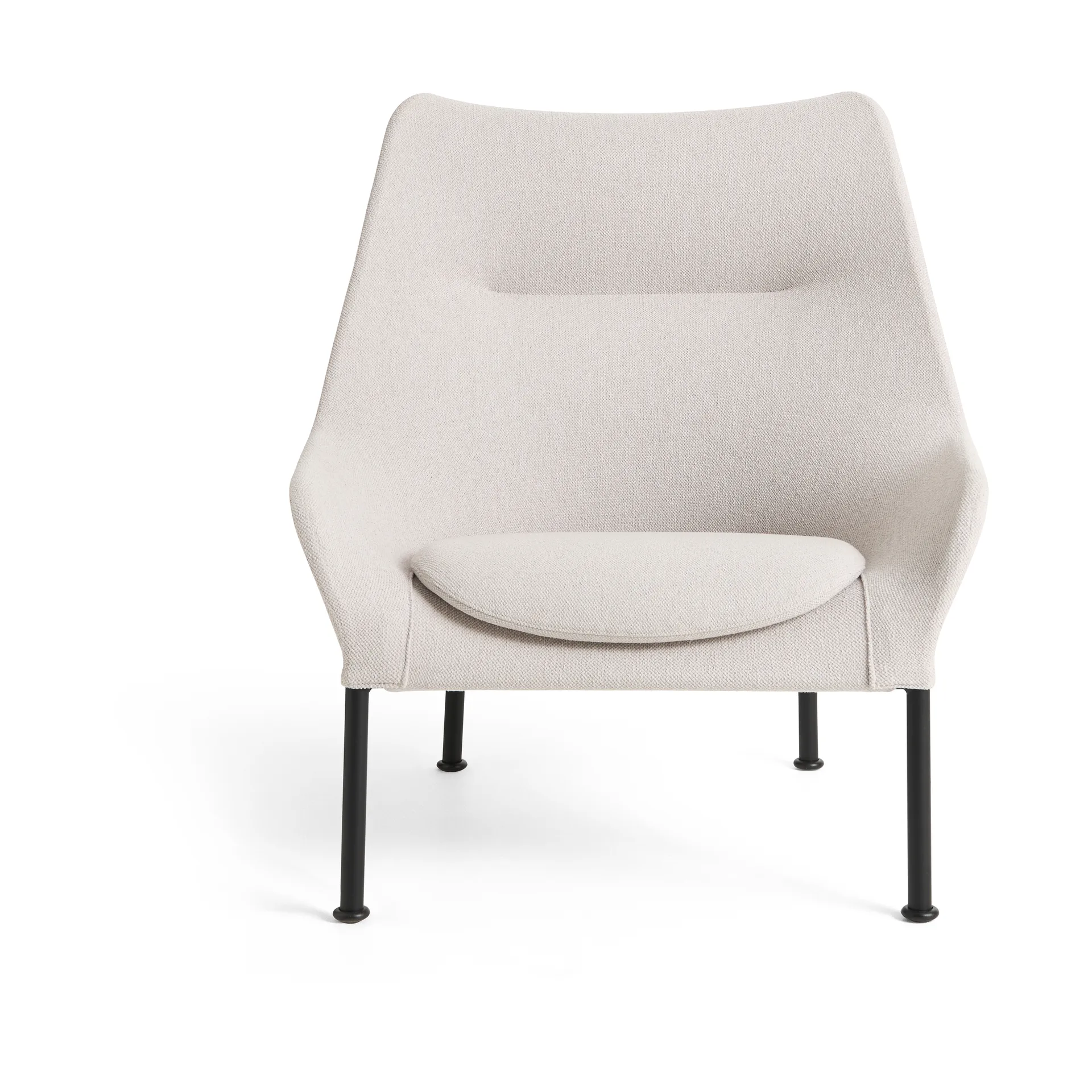Fotel O2 Lounge Chair, Soft light grey-czarny lakierowany stal HAY