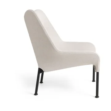 Fotel O2 Lounge Chair - Soft light grey-czarny lakierowany stal - HAY
