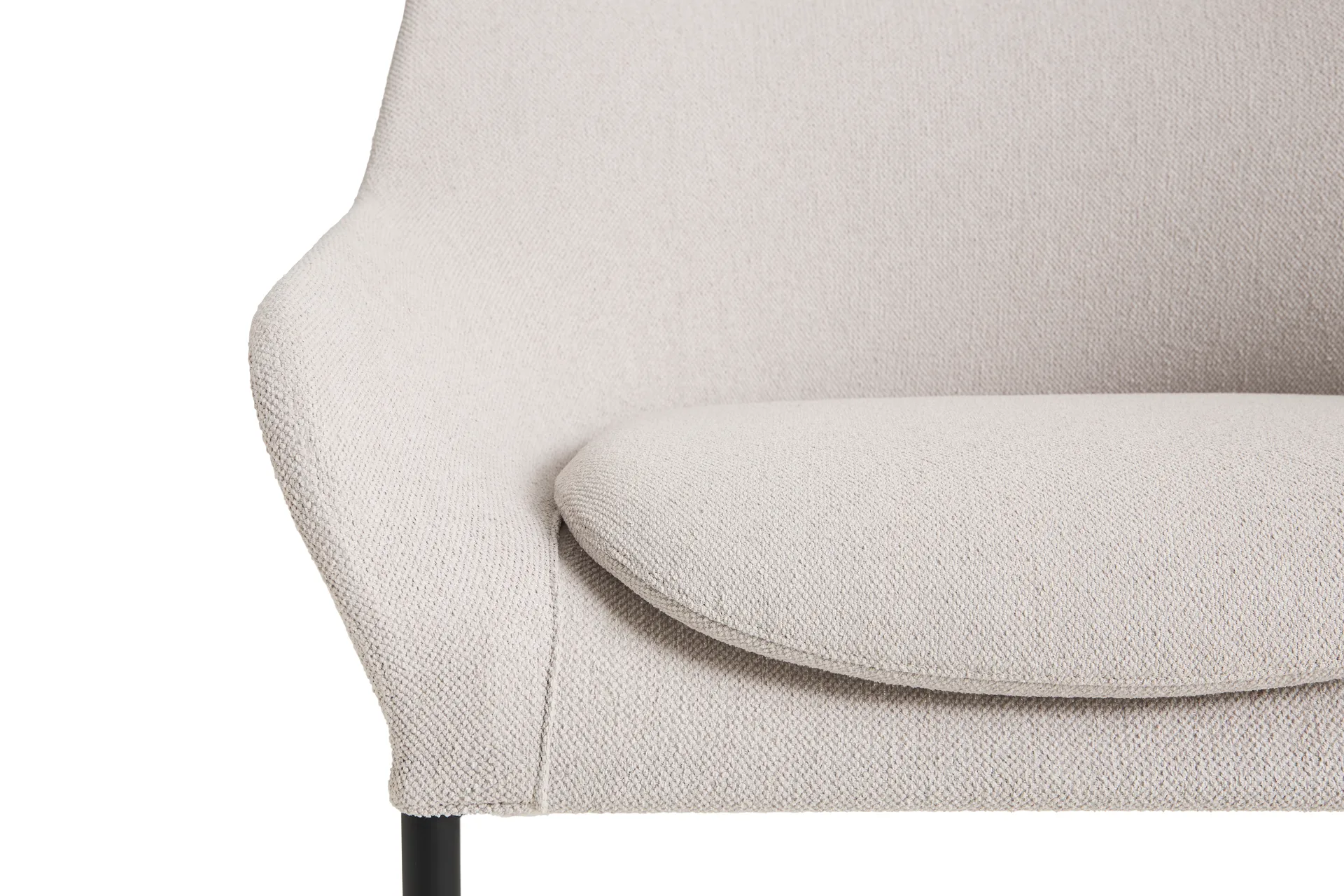 Fotel O2 Lounge Chair, Soft light grey-czarny lakierowany stal HAY