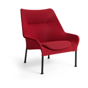 Fotel O2 Lounge Chair - Soft red-czarny lakierowany stal - HAY