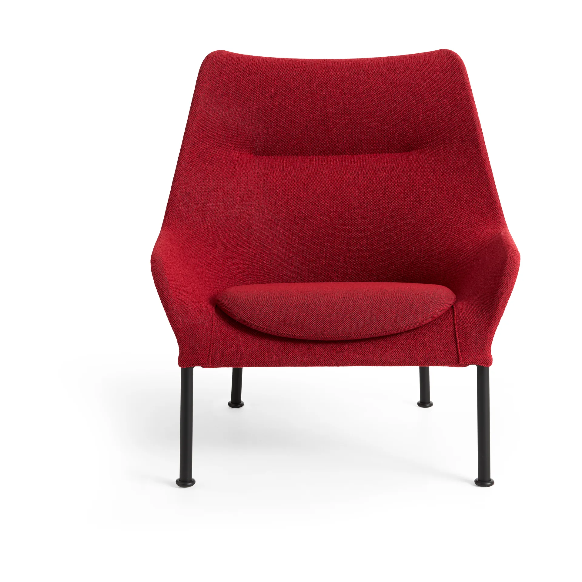 Fotel O2 Lounge Chair, Soft red-czarny lakierowany stal HAY