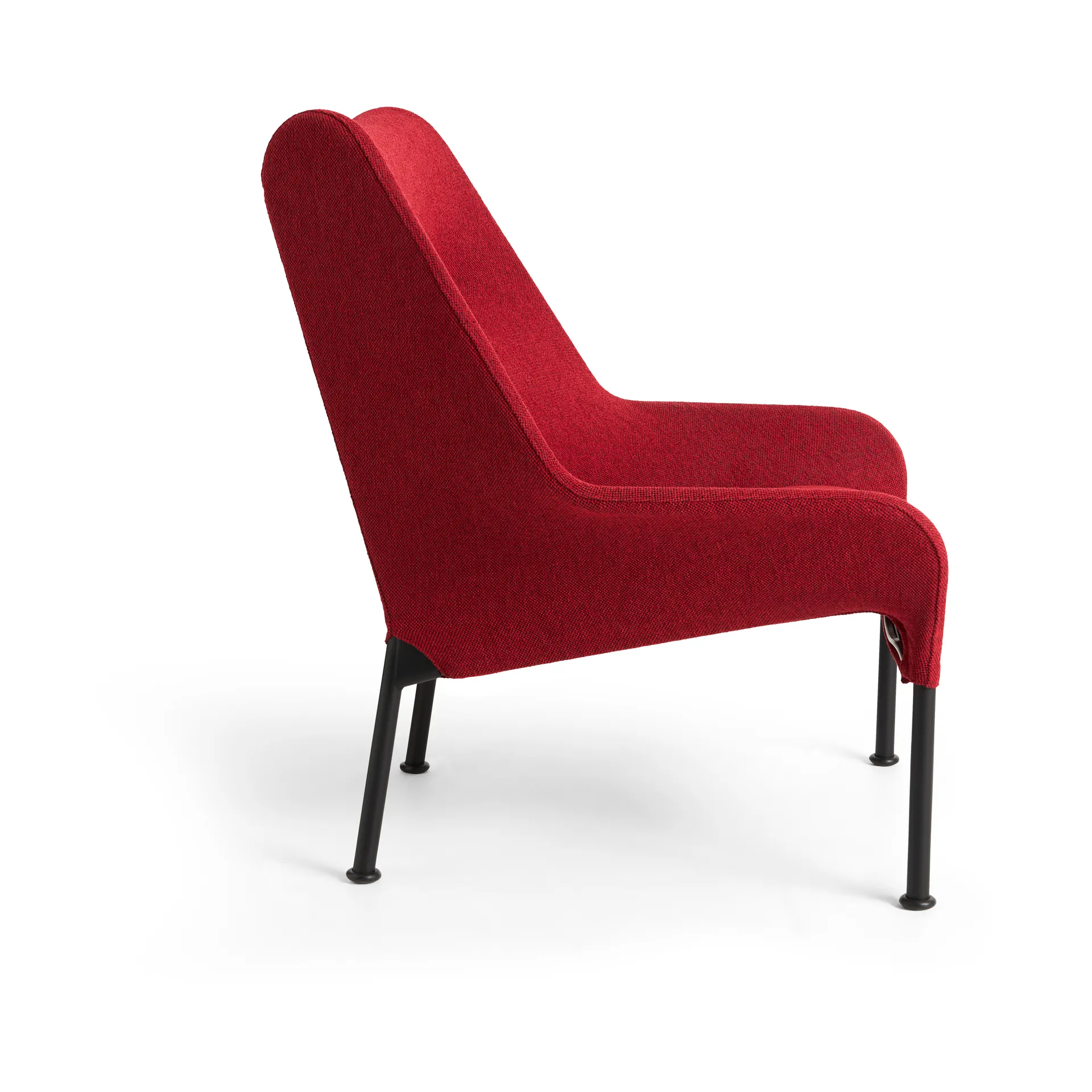 Fotel O2 Lounge Chair, Soft red-czarny lakierowany stal HAY