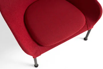 Fotel O2 Lounge Chair - Soft red-czarny lakierowany stal - HAY