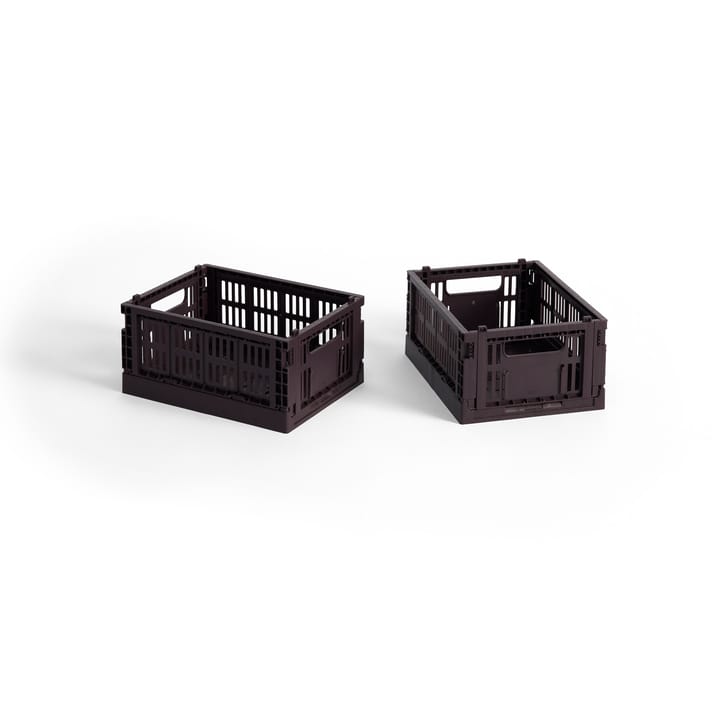 HAY Colour Crate Mini 2-pack 13x17 cm - Bordeaux - HAY