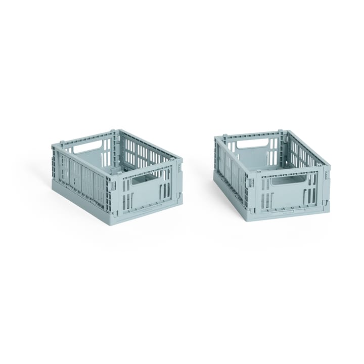 HAY Colour Crate Mini 2-pack 13x17 cm - Dusty blue - HAY