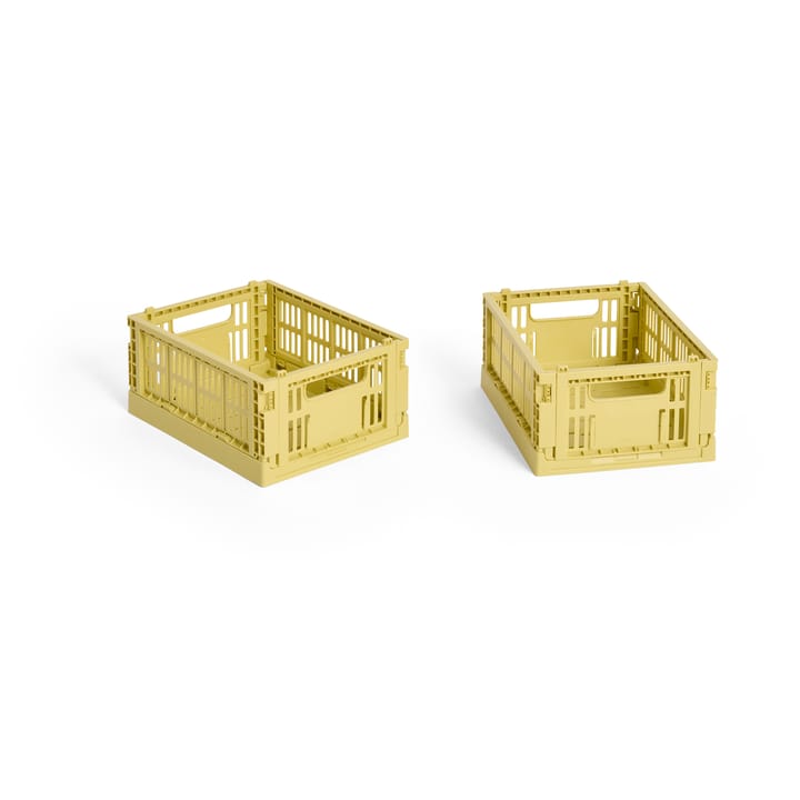 HAY Colour Crate Mini 2-pack 13x17 cm - Dusty yellow - HAY