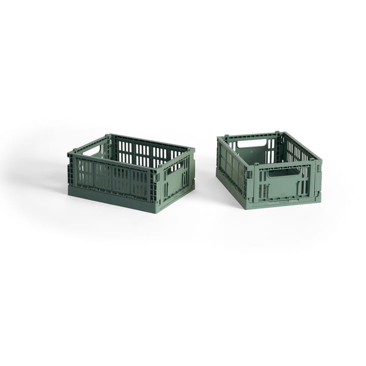 HAY Colour Crate Mini 2-pack 13x17 cm - Sage green - HAY