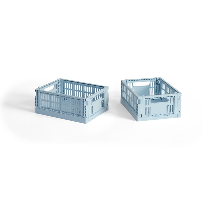 HAY Colour Crate Mini 2-pack 13x17 cm - Soft blue - HAY