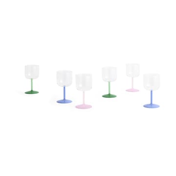 Kieliszek do wina Tint 25 cl 2-pak - Clear-jade light blue - HAY