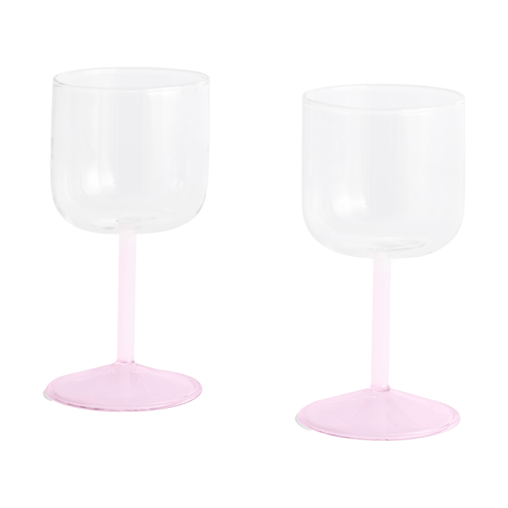 Kieliszek do wina Tint 25 cl 2-pak - Clear-jade light pink-light pink - HAY