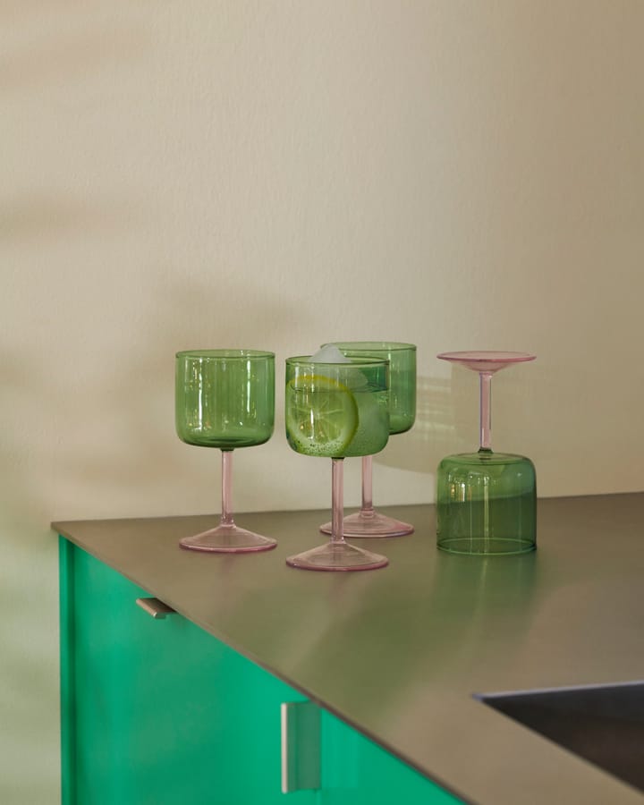 Kieliszek do wina Tint 25 cl 2-pak, Zielony-różowy HAY