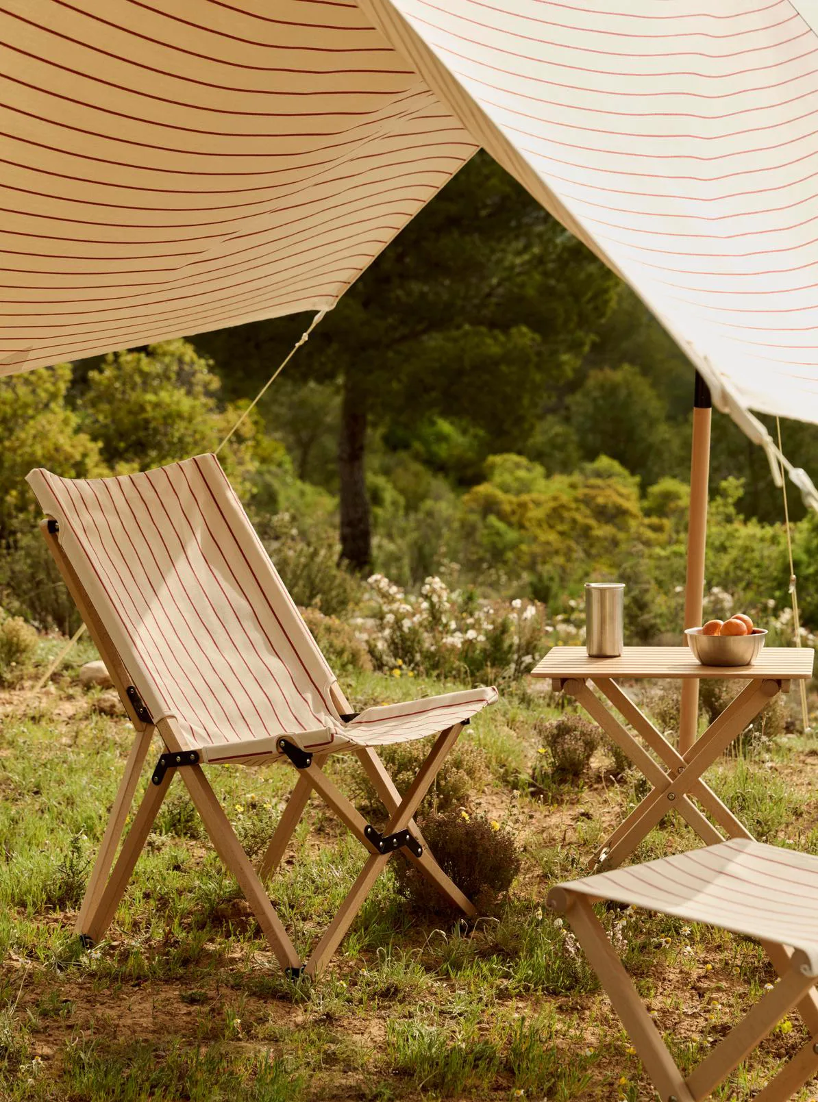 Krzesło składane Outdoor Market, Beige-red HAY