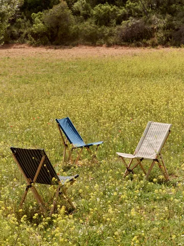 Krzesło składane Outdoor Market - Blue-beige - HAY