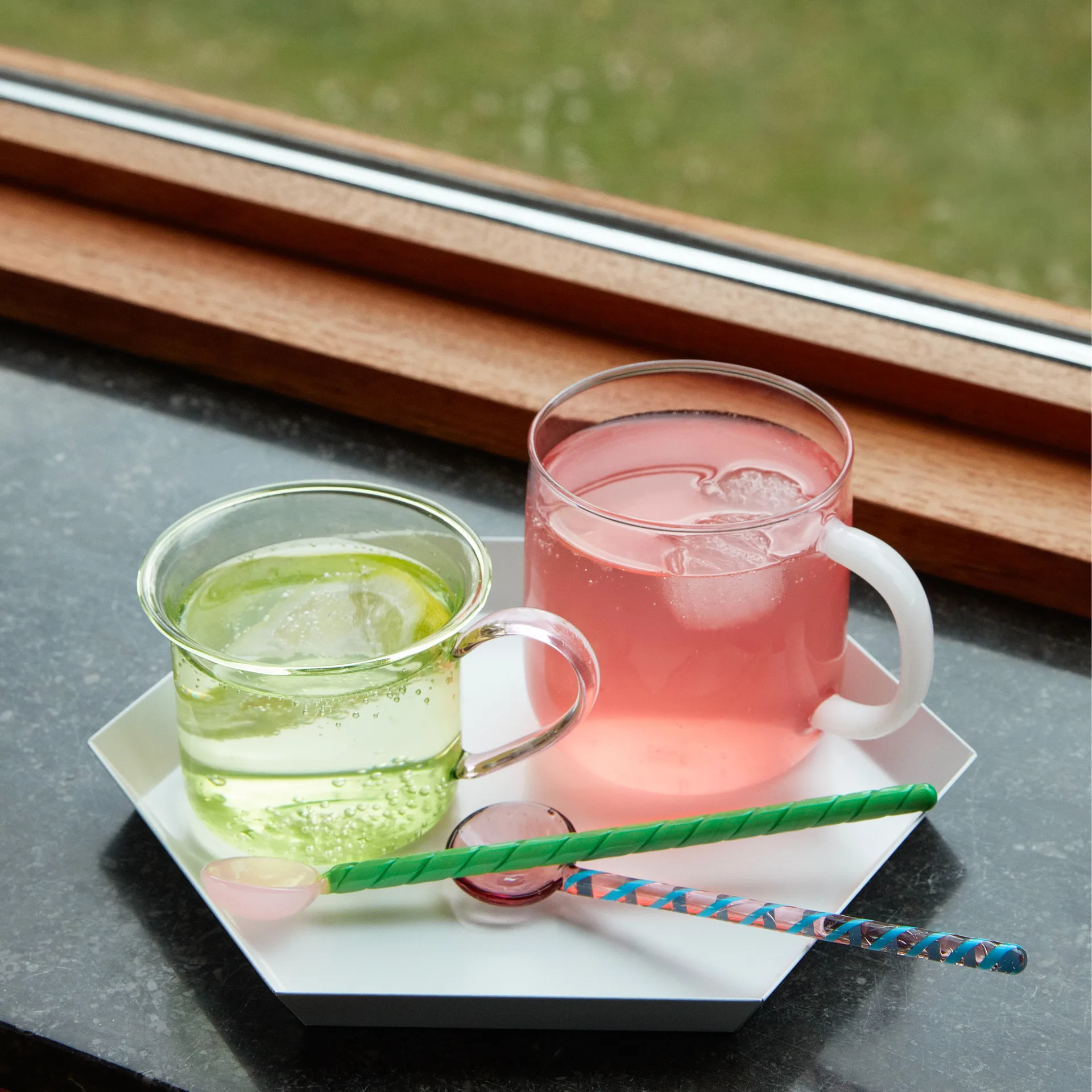 Kubek Borosilicate 2-pak, Pink-white HAY