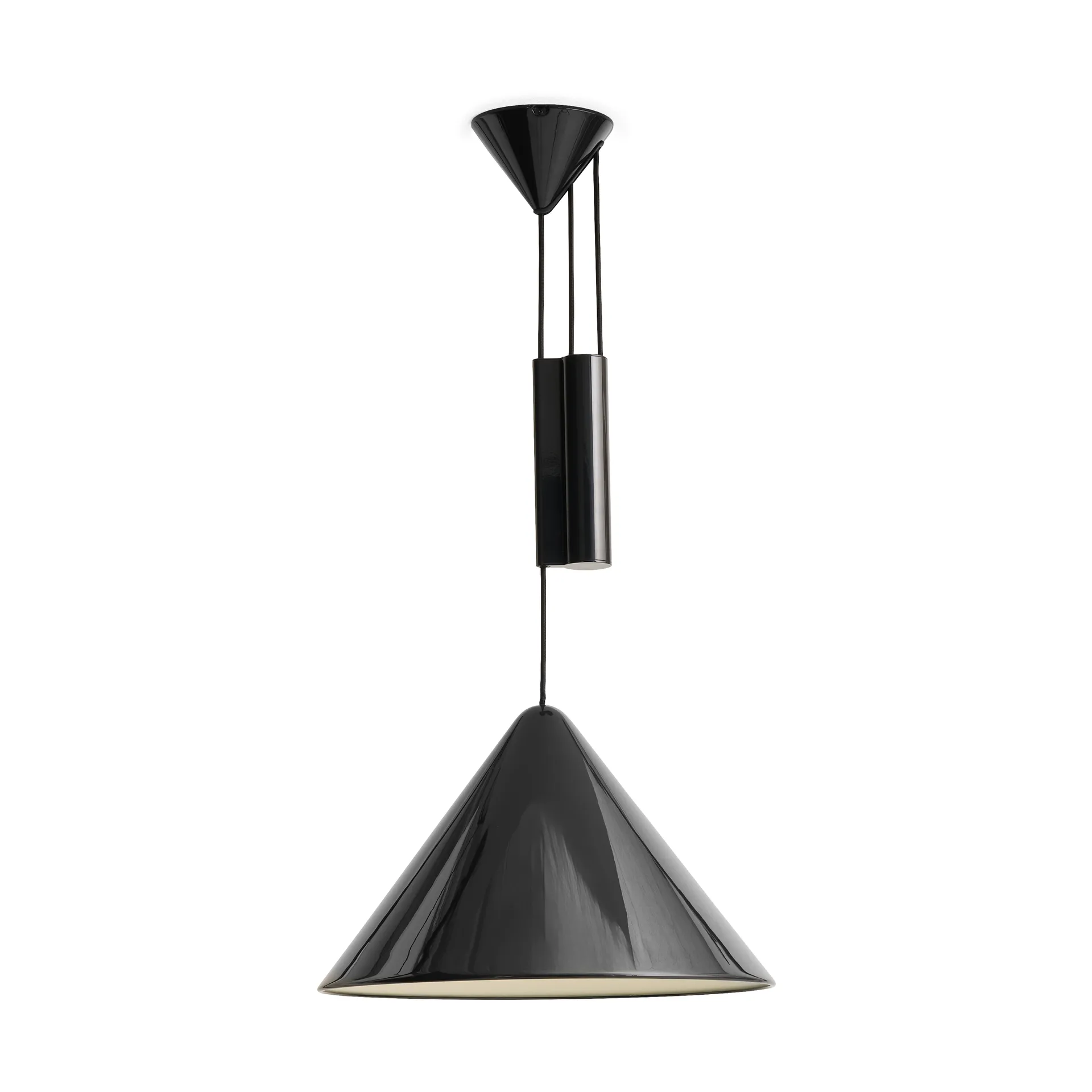 Lampa wisząca Compass, regulowana, 43 cm, Miękka czerń HAY