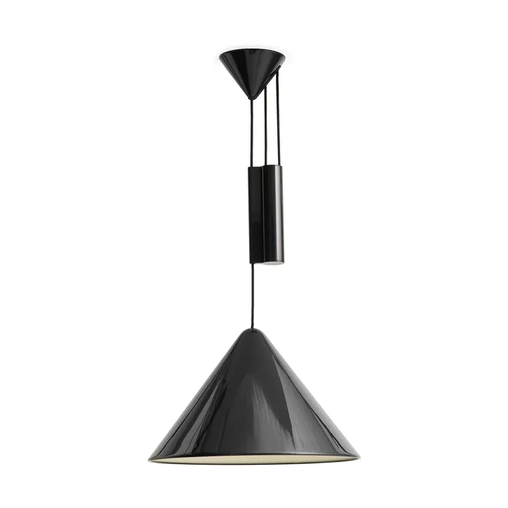 Lampa wisząca Compass, regulowana, 43 cm - Miękka czerń - HAY