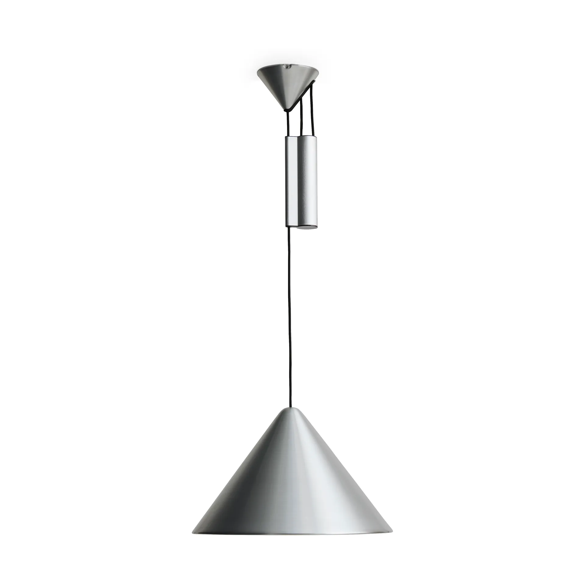 Lampa wisząca Compass, regulowana, 43 cm, Szczotkowane aluminium HAY