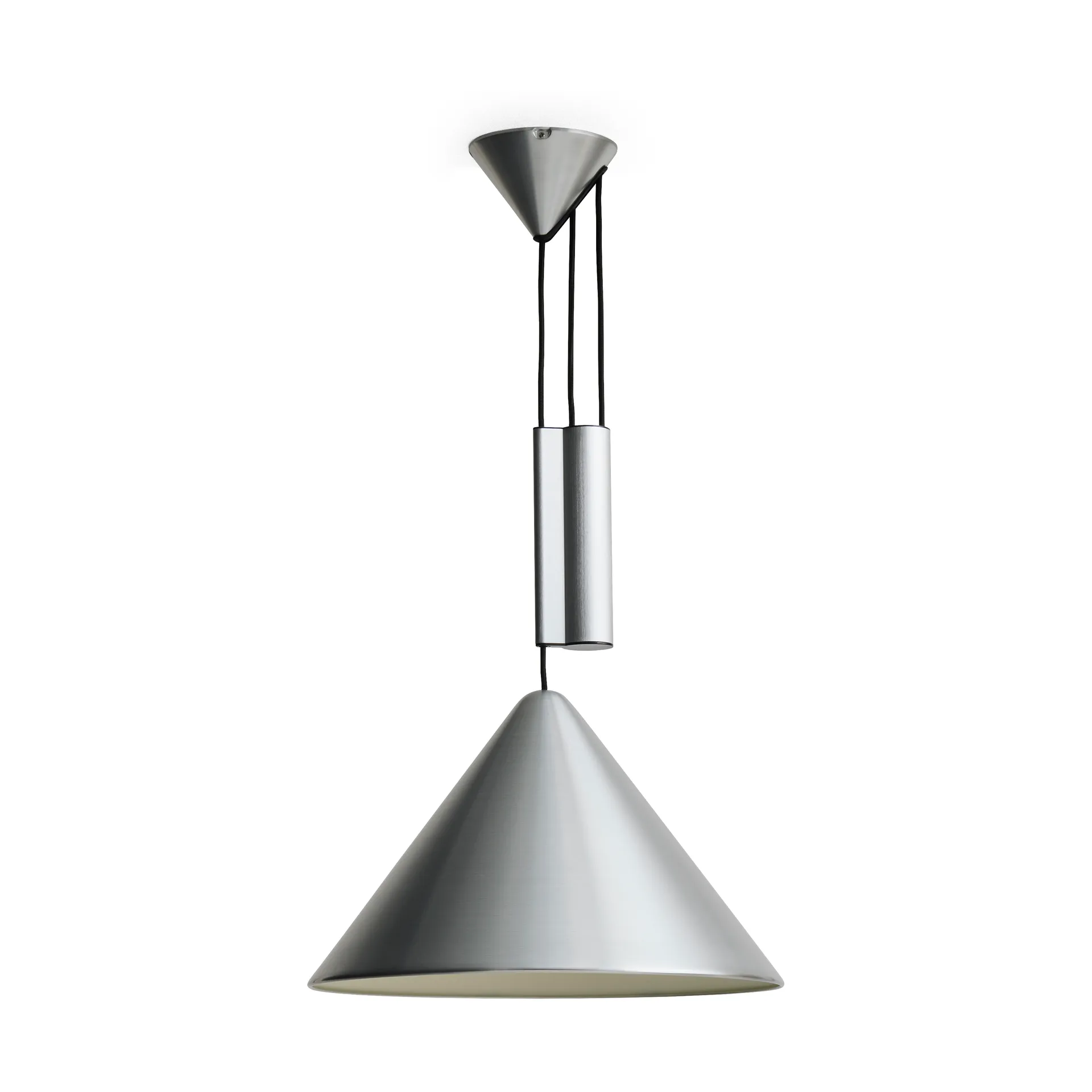 Lampa wisząca Compass, regulowana, 43 cm, Szczotkowane aluminium HAY