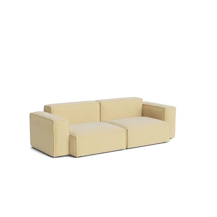 Mags Soft Low Armrest sofa 2,5-osobowa, kombinacja 1 - Tartaglia Ocre white, zdejmowany pokrowiec - HAY