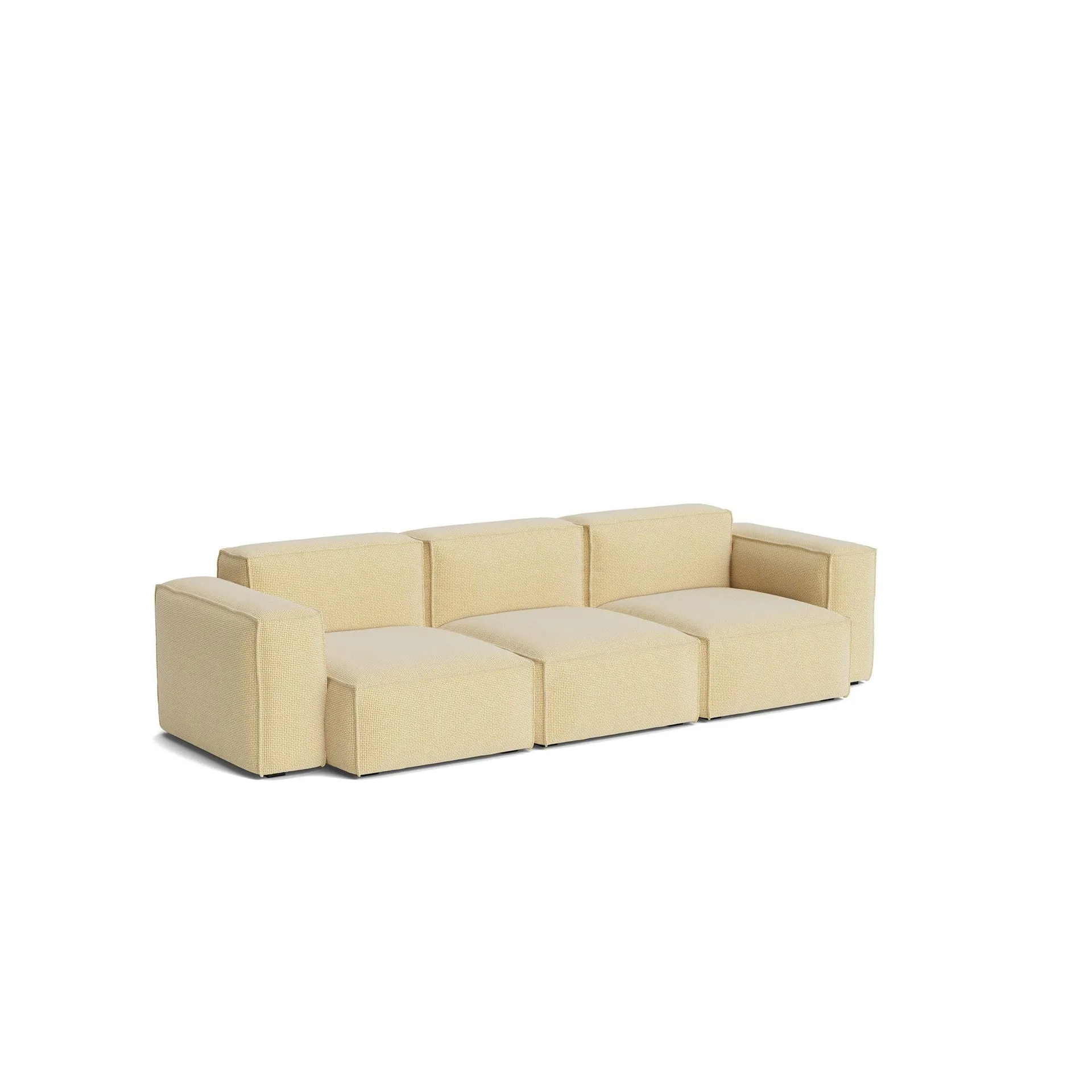 Mags Soft Low Armrest sofa 2,5-osobowa, kombinacja 1, Tartaglia Ocre white, zdejmowany pokrowiec HAY