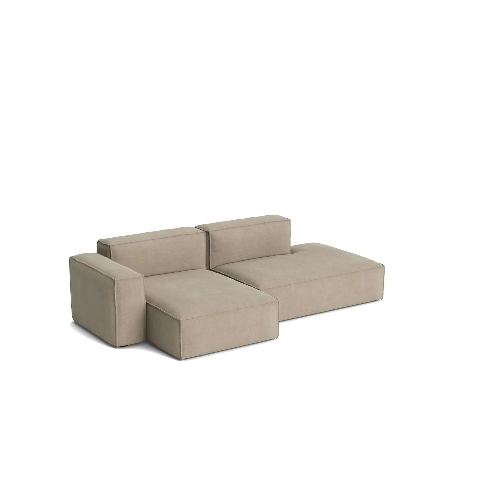 Mags Soft Low Armrest sofa 2,5-osobowa, kombinacja 3, Linara beige, lewostronny, zdejmowany pokrowiec HAY
