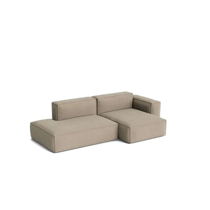 Mags Soft Low Armrest sofa 2,5-osobowa, kombinacja 3 - Linara beige, prawostronny, zdejmowany pokrowiec - HAY
