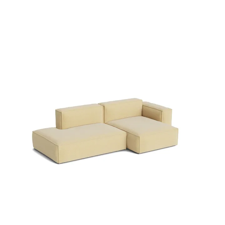 Mags Soft Low Armrest sofa 2,5-osobowa, kombinacja 3 - Tartaglia Ocre white, prawostronny, zdejmowany pokrowiec - HAY