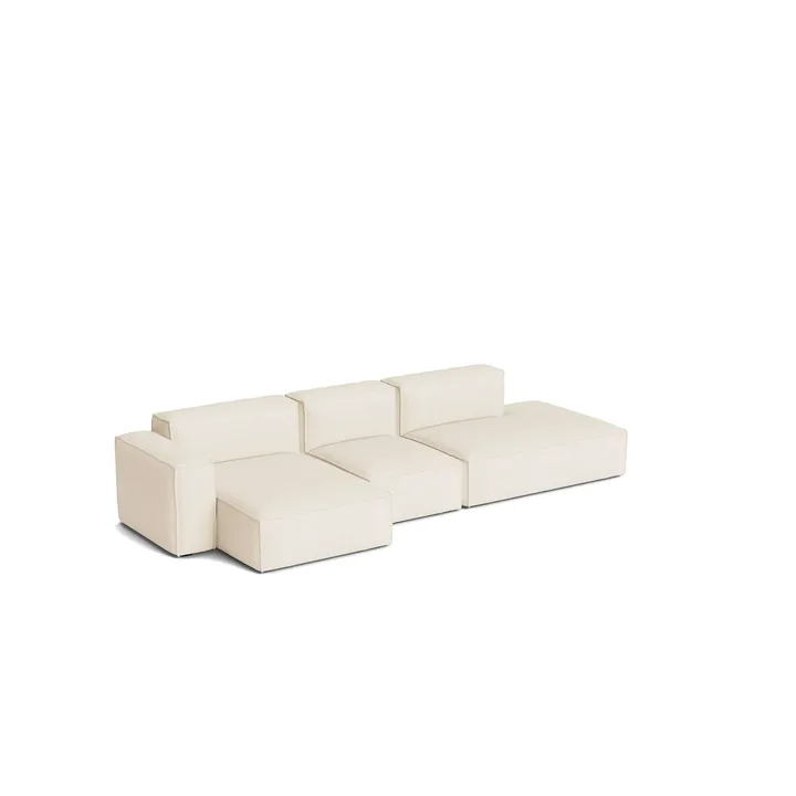 Mags Soft Low Armrest sofa 2,5-osobowa, kombinacja 3 - Turf cream, lewostronny, zdejmowany pokrowiec - HAY
