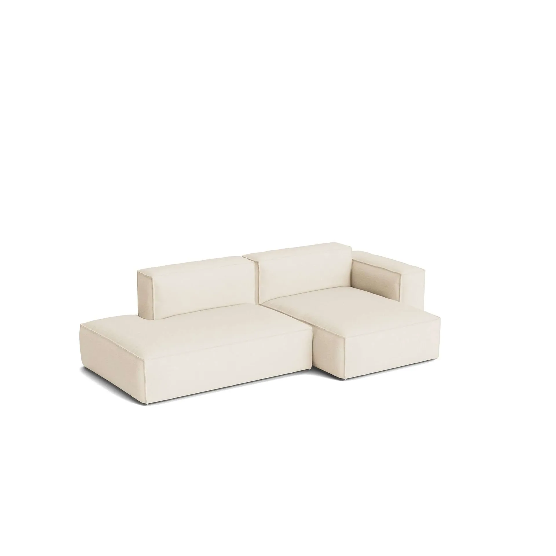 Mags Soft Low Armrest sofa 2,5-osobowa, kombinacja 3, Turf cream, prawostronny, zdejmowany pokrowiec HAY