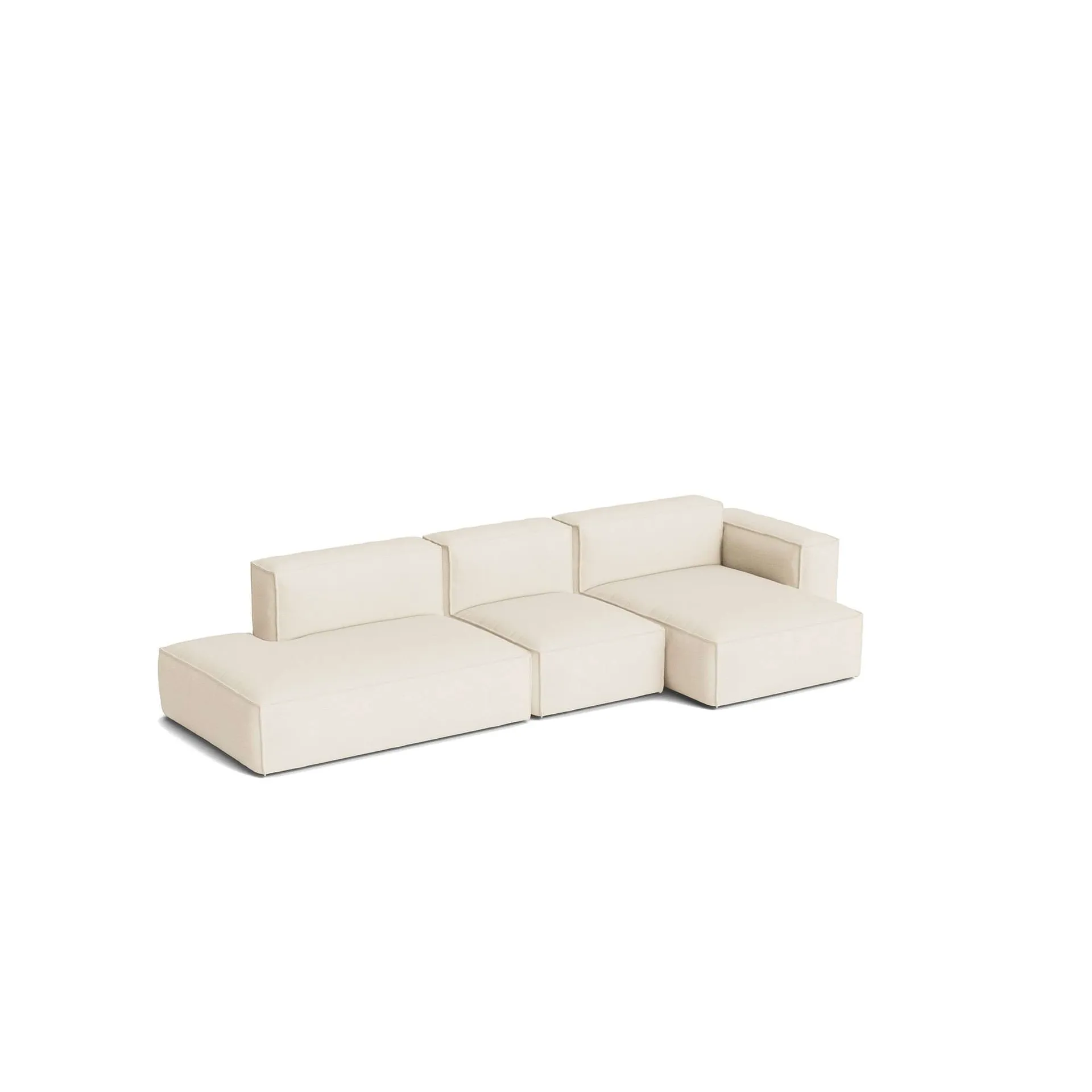 Mags Soft Low Armrest sofa 2,5-osobowa, kombinacja 3, Turf cream, prawostronny, zdejmowany pokrowiec HAY