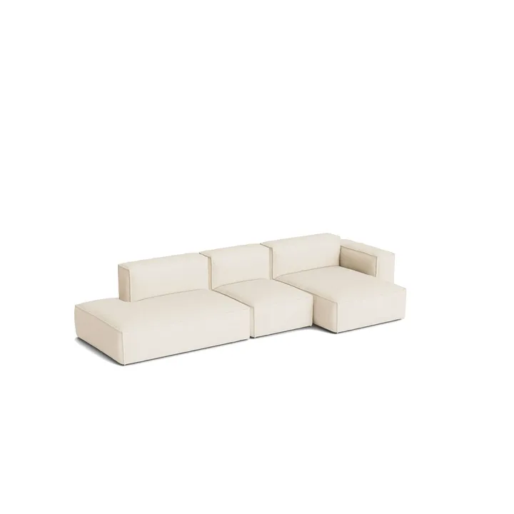 Mags Soft Low Armrest sofa 2,5-osobowa, kombinacja 3 - Turf cream, prawostronny, zdejmowany pokrowiec - HAY