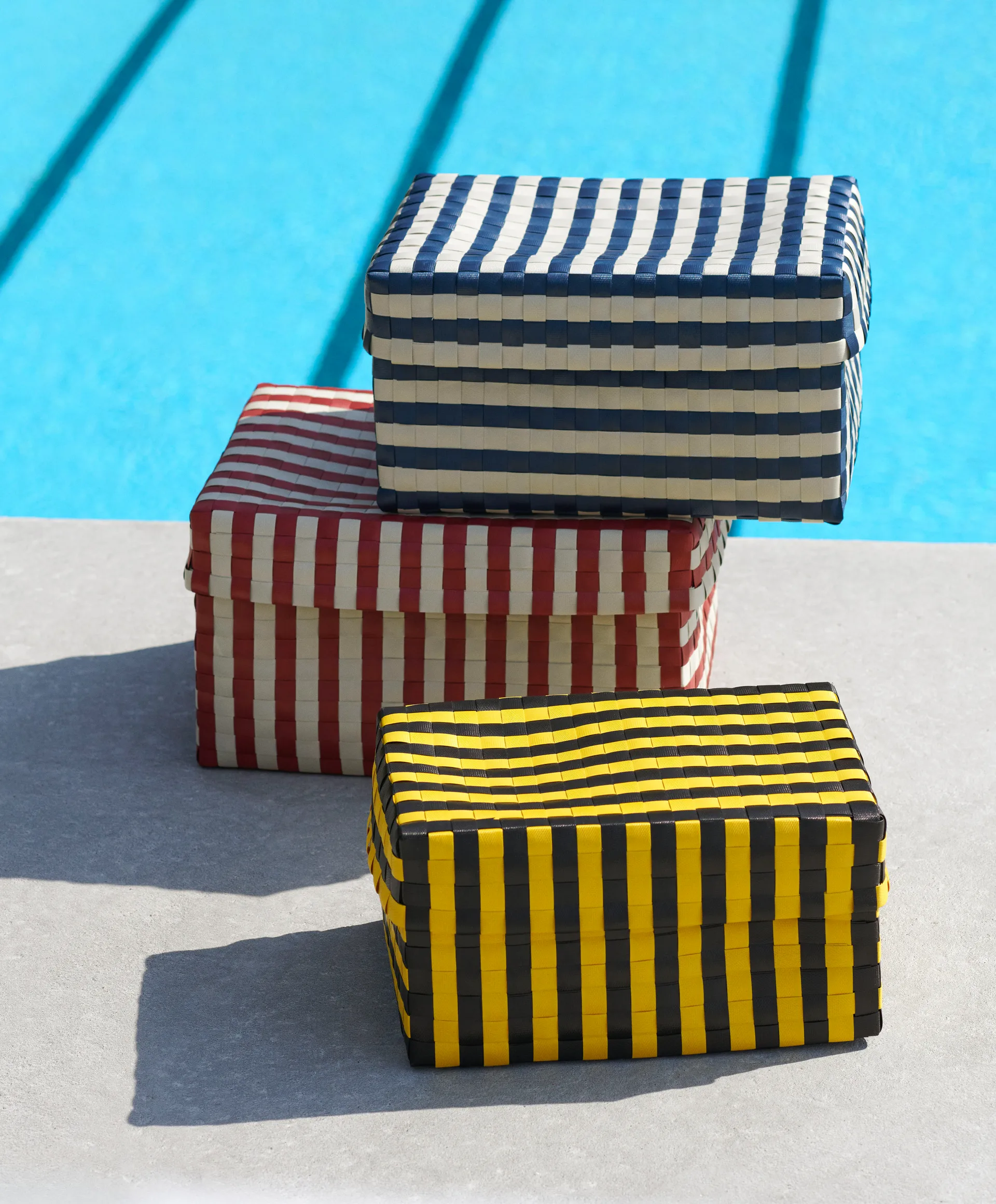 Maxim Stripe Box kosz do przechowywania S 21x30 cm, Żółto-czarna HAY