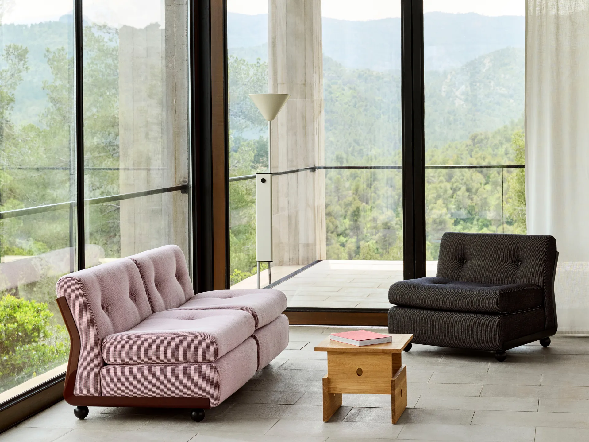 Moduł sofy Amanta, Anthracite-turf blue red mélange, 1-miejsce/fotel HAY