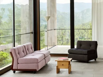 Moduł sofy Amanta - Anthracite-turf blue red mélange, 1-miejsce/fotel - HAY