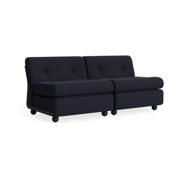 Moduł sofy Amanta - Anthracite-turf blue red mélange, sofa 2-osobowa - HAY