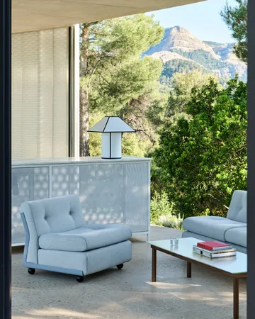 Moduł sofy Amanta - Frost blue-naveli 723, 1-miejscowe/fotel - HAY