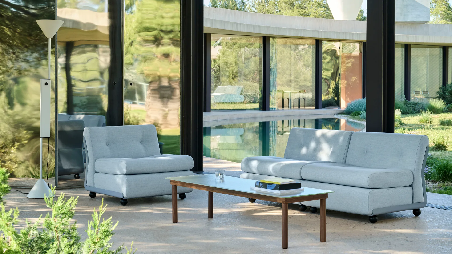 Moduł sofy Amanta, Frost blue-naveli 723, 2-osobowa HAY