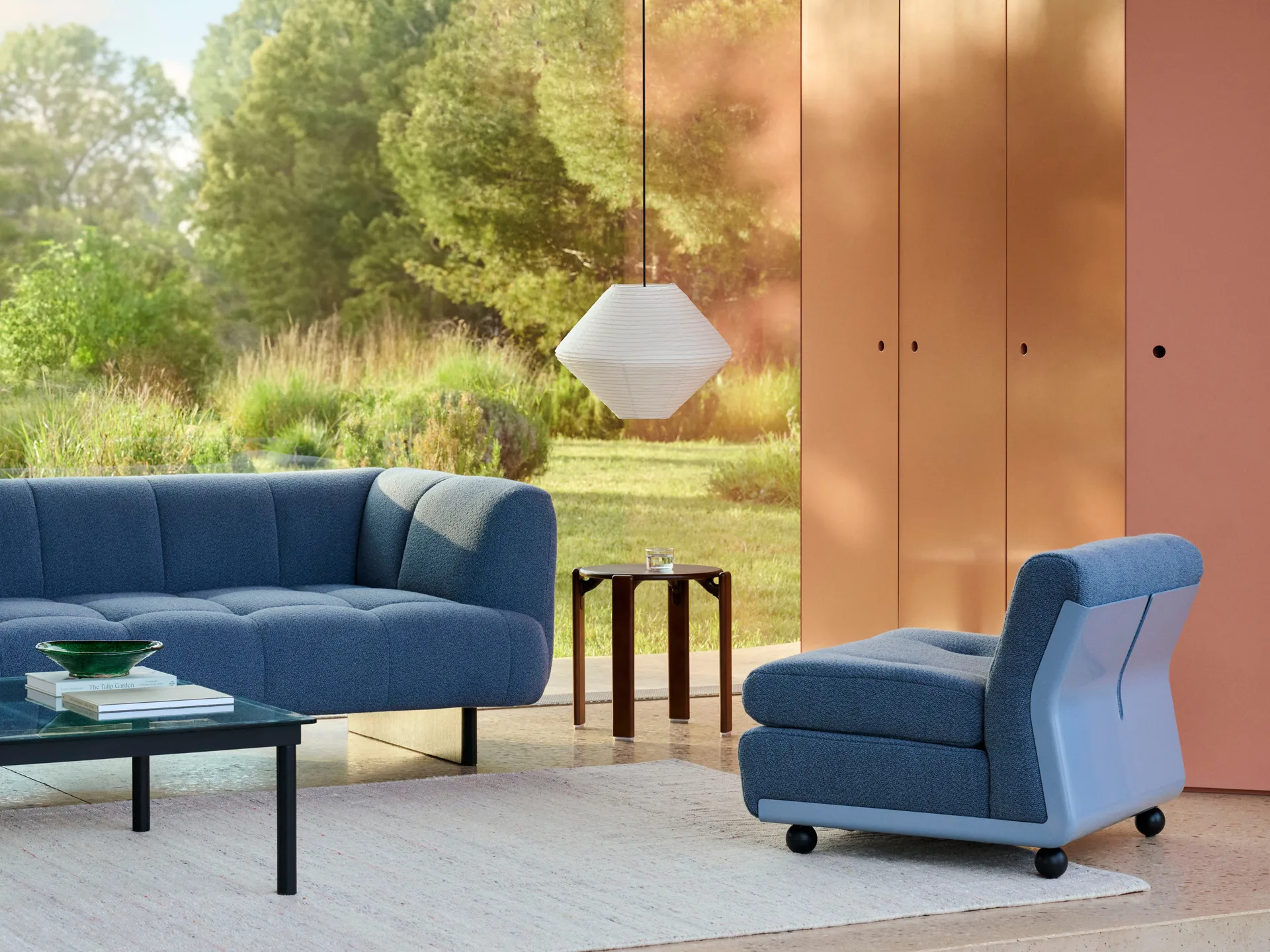 Moduł sofy Amanta, Frost blue-turf blue, 1-osobowe/fotel HAY