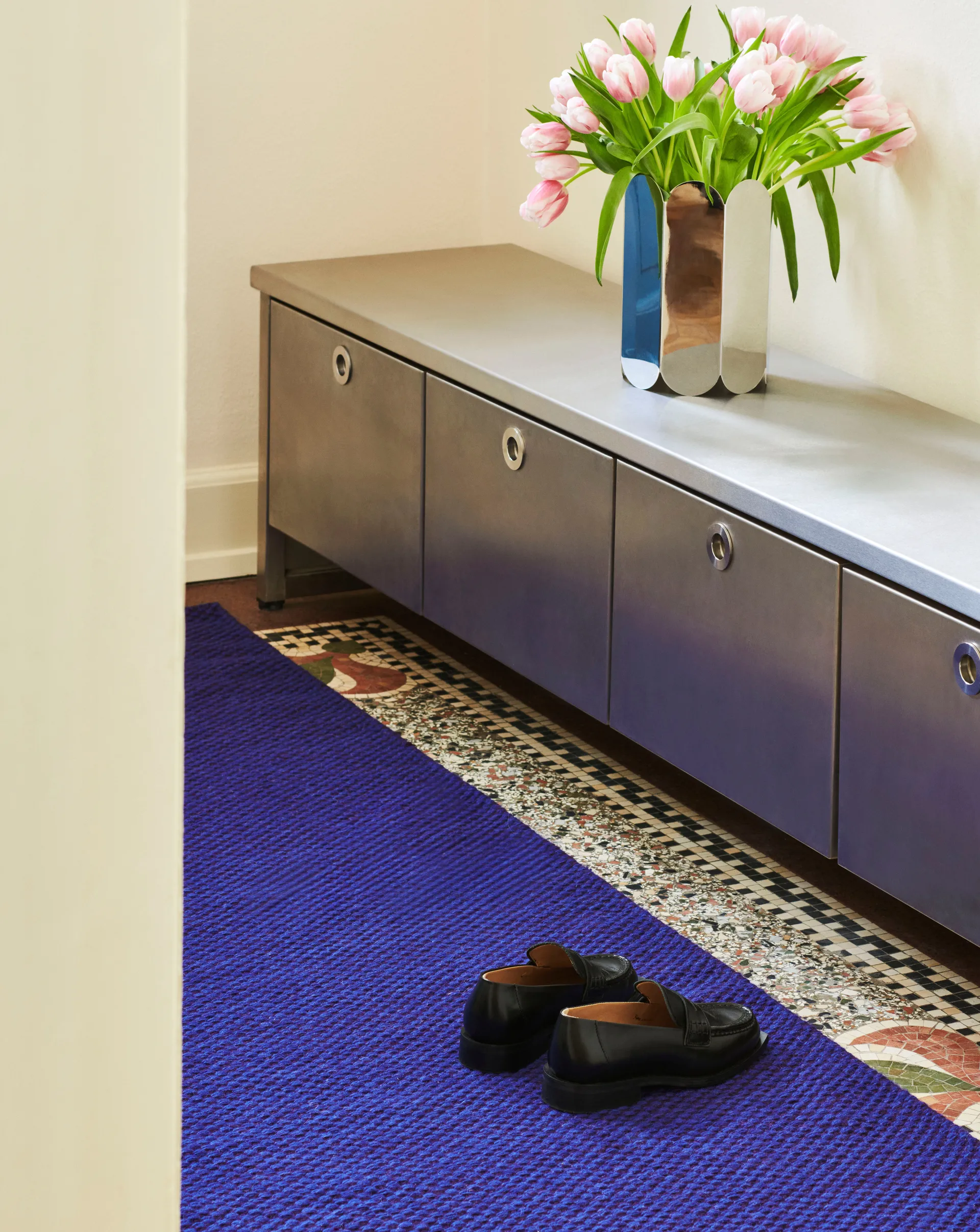 Moiré kilimowy dywan 80x200 cm, Purple HAY