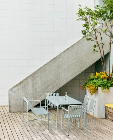 Palissade grupa jadalna z 4 krzesłami 170x90 cm, ocynkowany - HAY