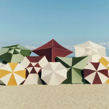 Parasol Terrazza Hexagon - Off white-ochra - HAY