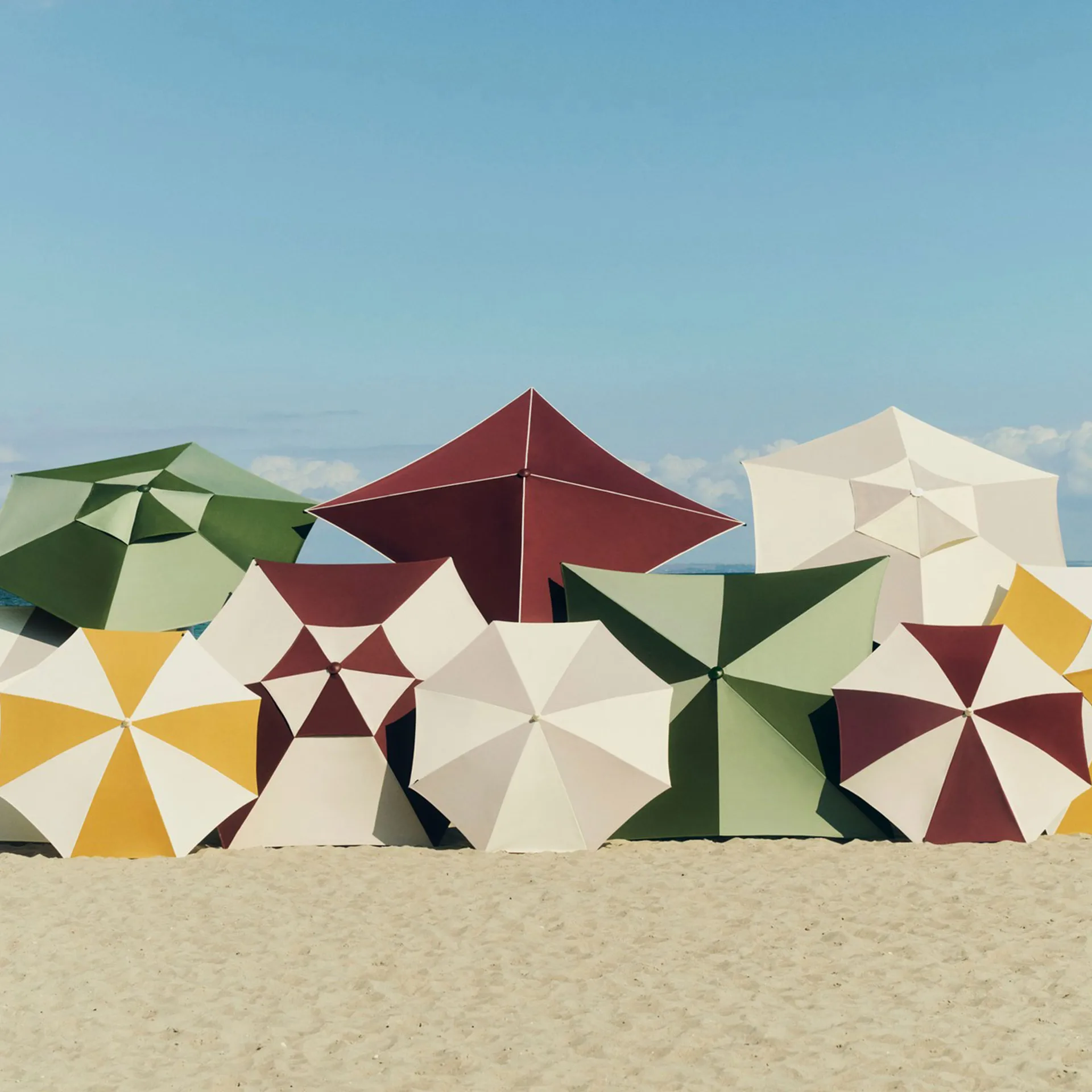 Parasol Terrazza Hexagon, Off-white -szary HAY