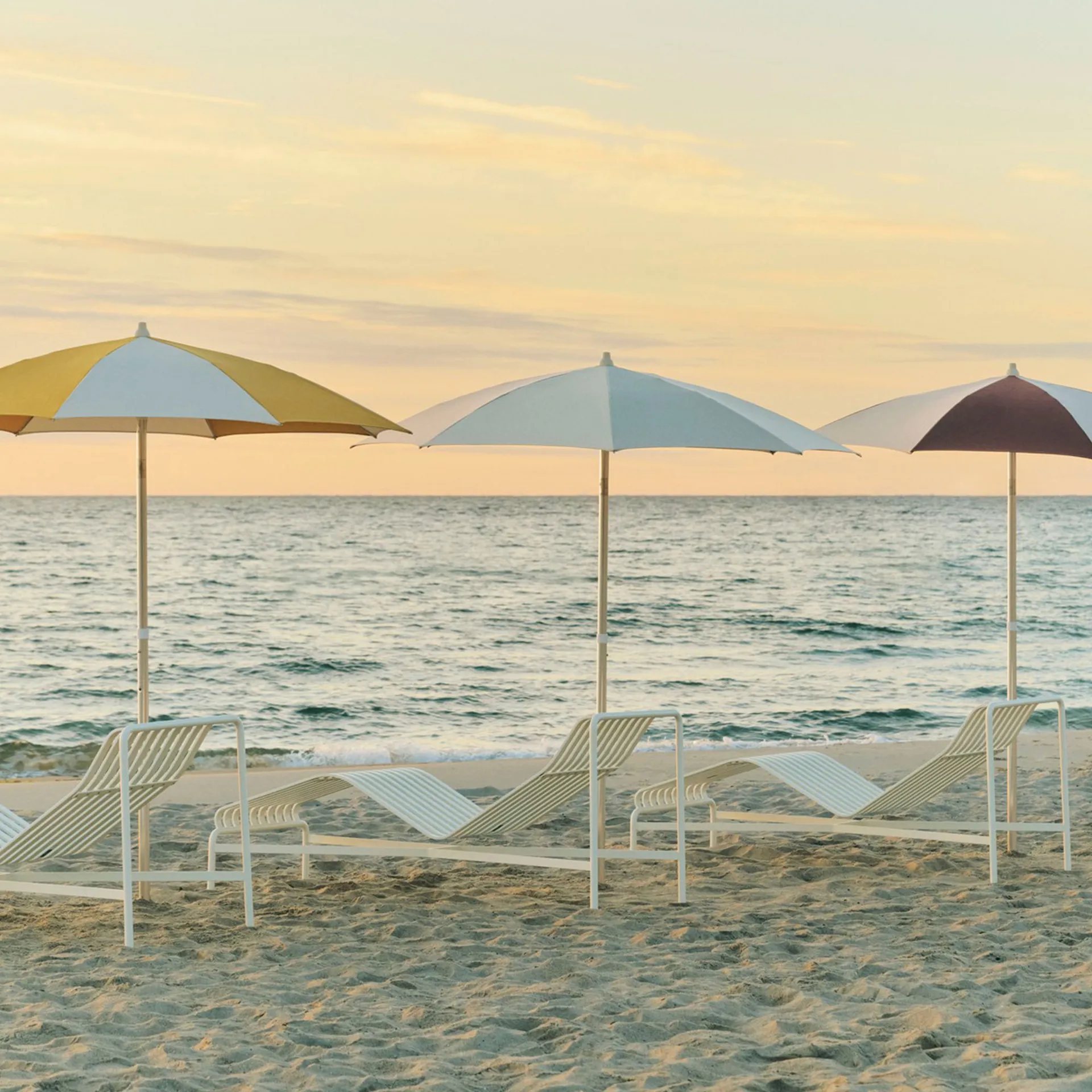 Parasol Terrazza Octagon, Off-white-burgundowy HAY